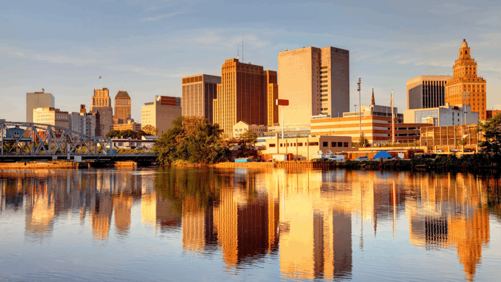 Newark cityscape representing telehealth psychiatric services in Newark, NJ